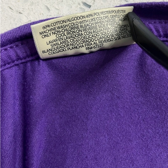 Purple Sugar Skull Graphic Tee Bobbie Brooks Medium Day of the Dead - Picture 9 of 9